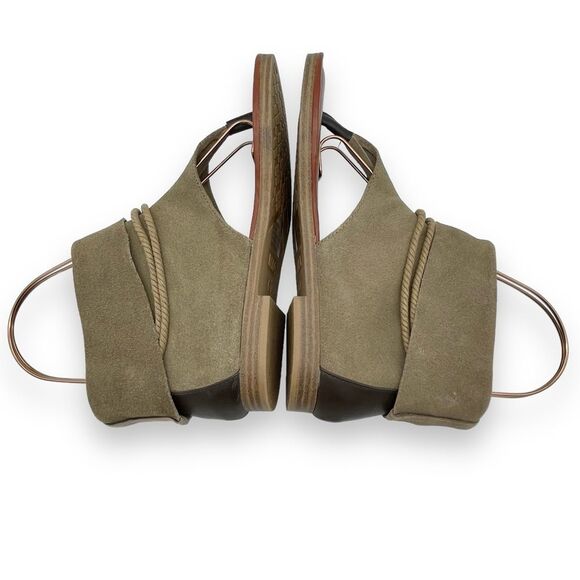 MIA Natasha Tan Stone Suede Boho Thong Ankle Wrap Tassel Sandal Women’s Size 7 - Picture 12 of 16